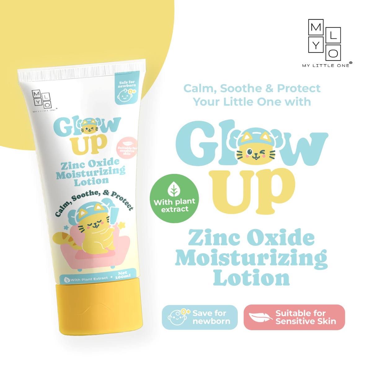 MyLO Glow Up Zinc Oxide Moisturizing Lotion for newborns 0+