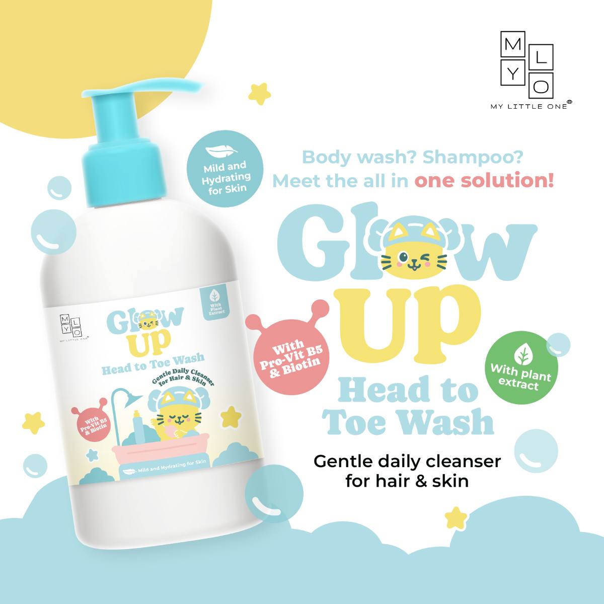 MyLO Glow Up 2-in-1 Head to Toe Wash (300ml)