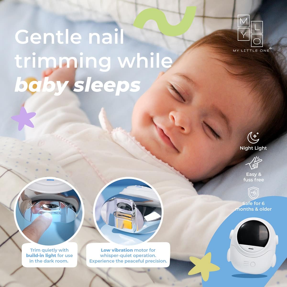 MyLO Astronaut Electric Nail Clipper Trimmer for Baby & Kids