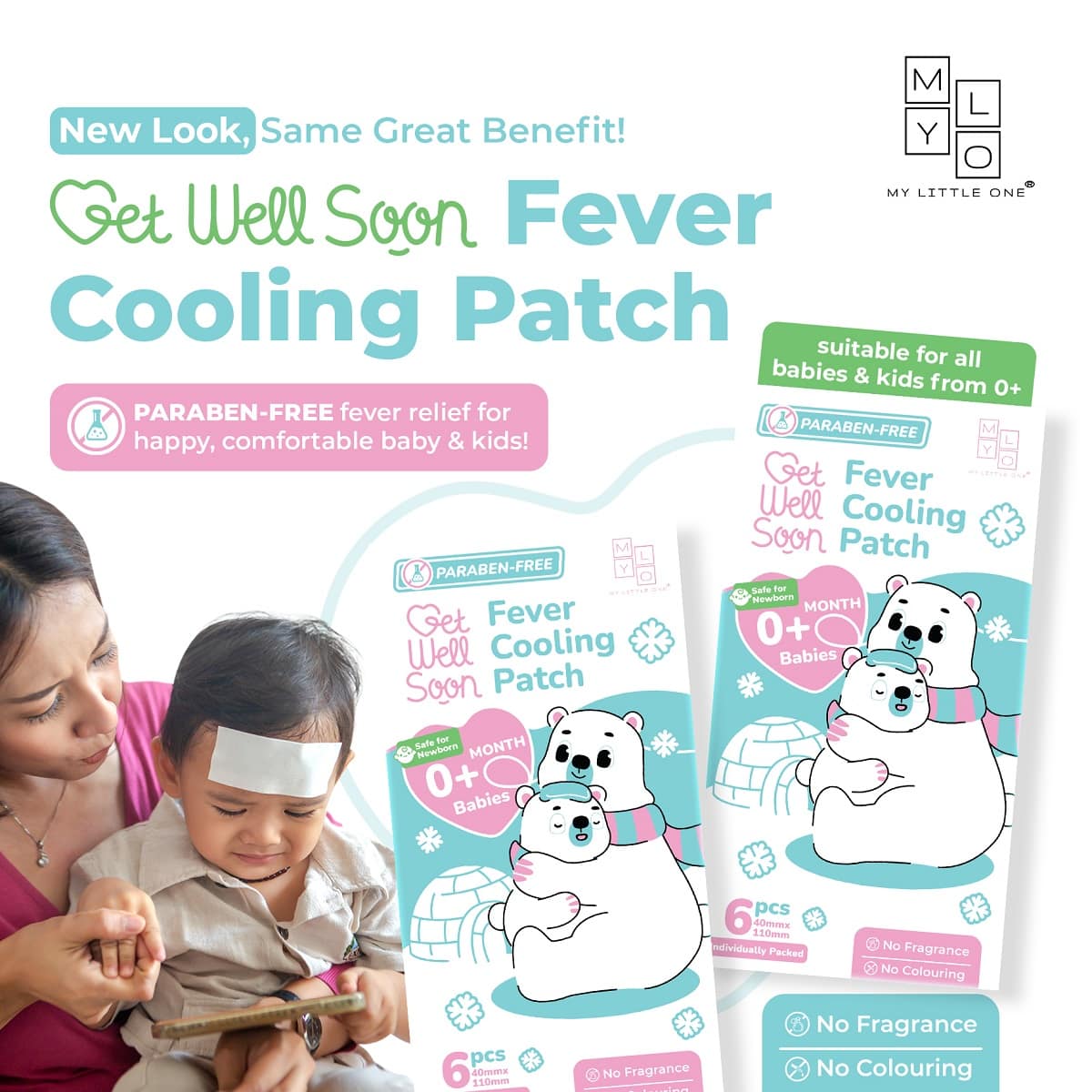 MyLO GWS Paraben Free Fever Cooling Patch (6 Patches x 6 Boxes)