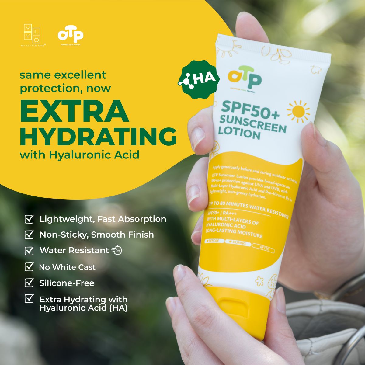 MyLO OTP SPF50+ Sunscreen / Sunblock Stick, Lotion, Spray