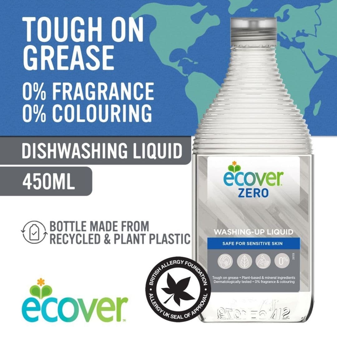 Ecover Dish Washing Liquid, Specially Formulated without skin irritation yet tough on grease