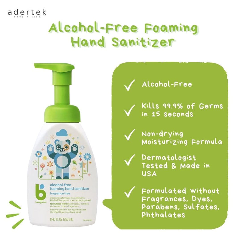 Babyganics Alcohol Free Foaming Hand Sanitizer Product Information - Formulated without fragrances, dyes, parabens, sulfates and phthalates