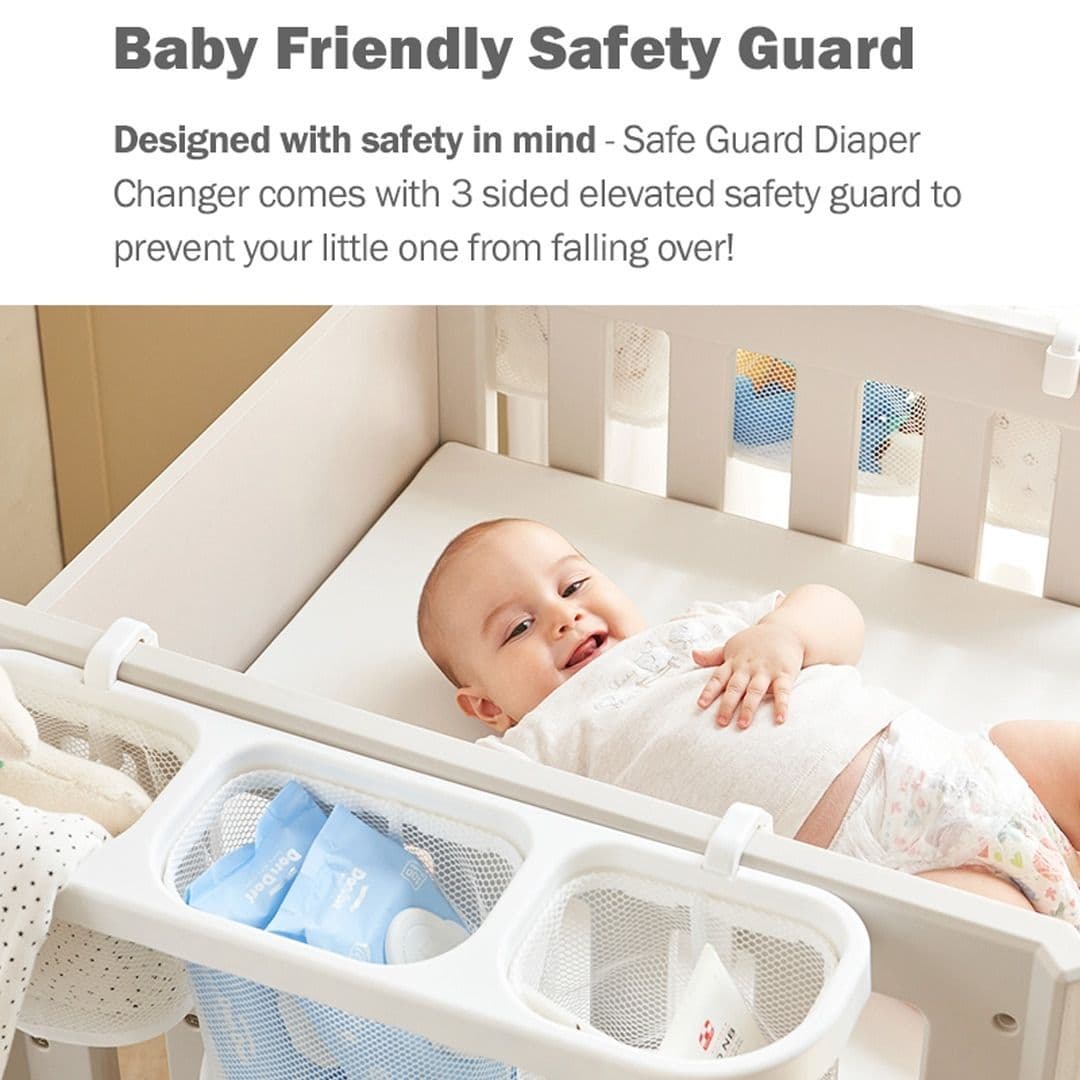 Diaper Changing Table with baby Safe sided guard to prevent baby from falling off 
