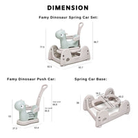 Famy Dinosaur Spring Car Set Product Dimension