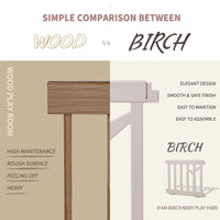 Wood Play Yard vs Birch Baby Play Yard