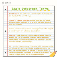 Basic Terms for Sunscreen Products