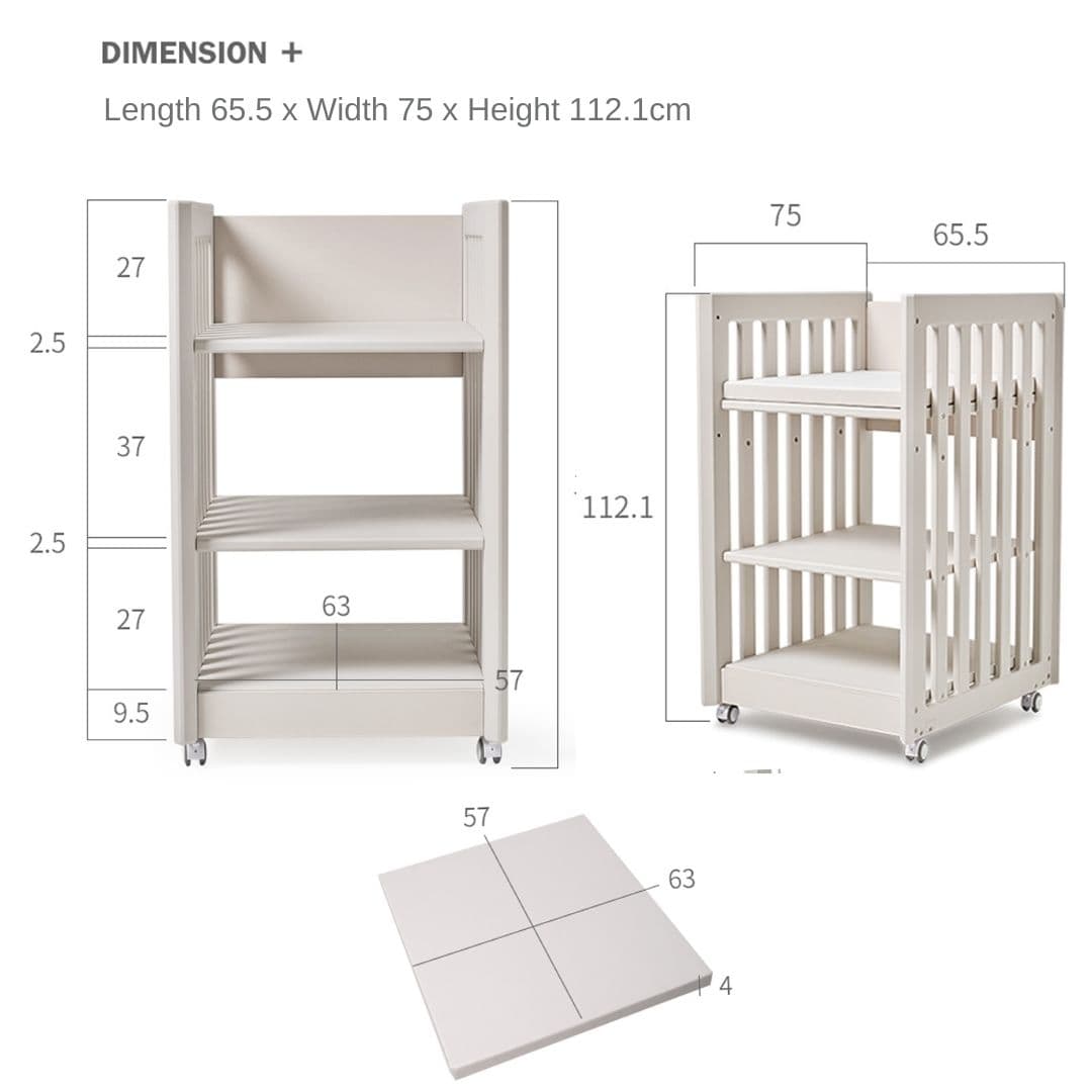 Diaper changing hotsell table dimensions