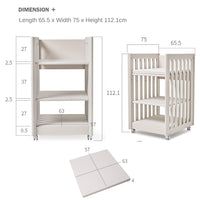 IFAM Safety Guard Diaper Changing Table Dimension