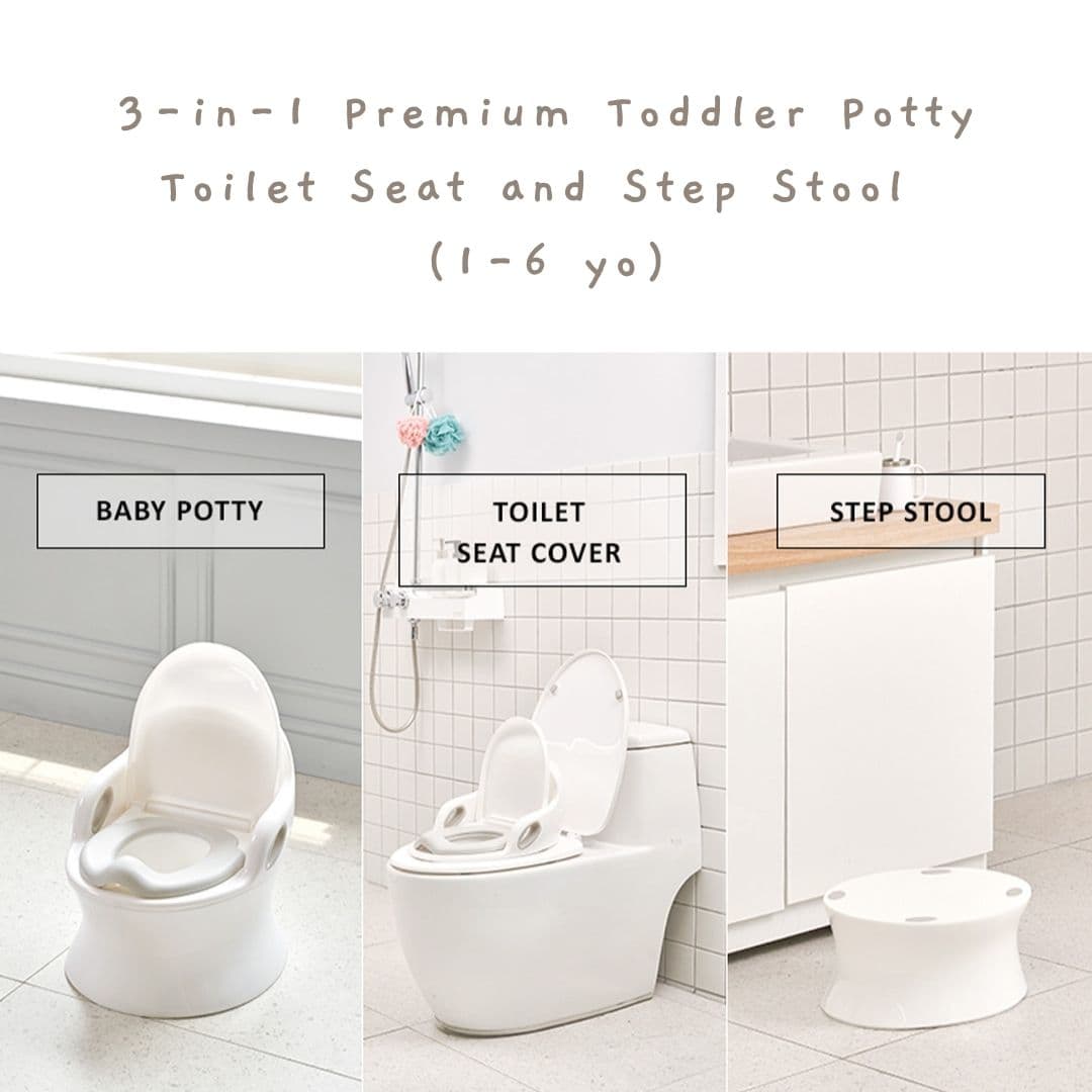 IFAM 3-in-1 Premium Potty can be used as baby potty, toilet seat cover and step stool
