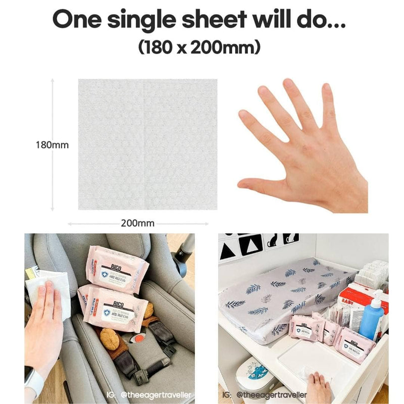 [10packs] RICO Anti-Bacterial Sanitizing Wet Wipes (50s) [March2025]