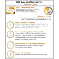[24packs] RICO Signature Baby Wipes (Travel Pack 20sheets - sticker cap) [Jan2025]