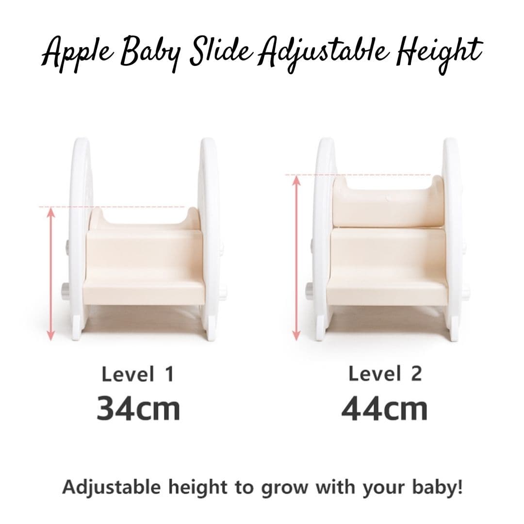 Slide height - side view of 34cm and 44cm