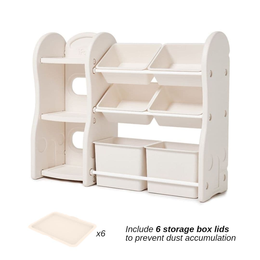 Design Storage Rack + Bookshelf (Beige)