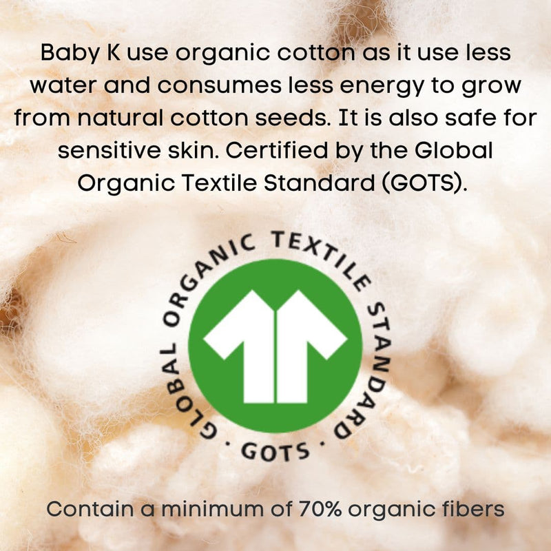 Organic Cotton Head Shaping Baby Pillow GOTS Certificate