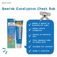 Euky Bearub helps relieve congestion while gentle on most sensitive skin. Suitable for 12+mths