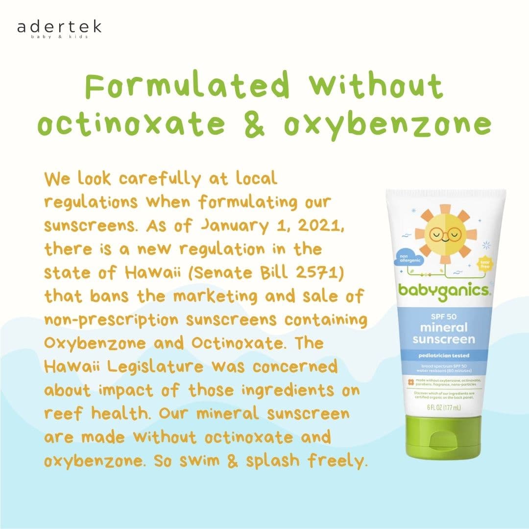 Formulated without octinoxate & oxybenzone which is reef and ocean friendly
